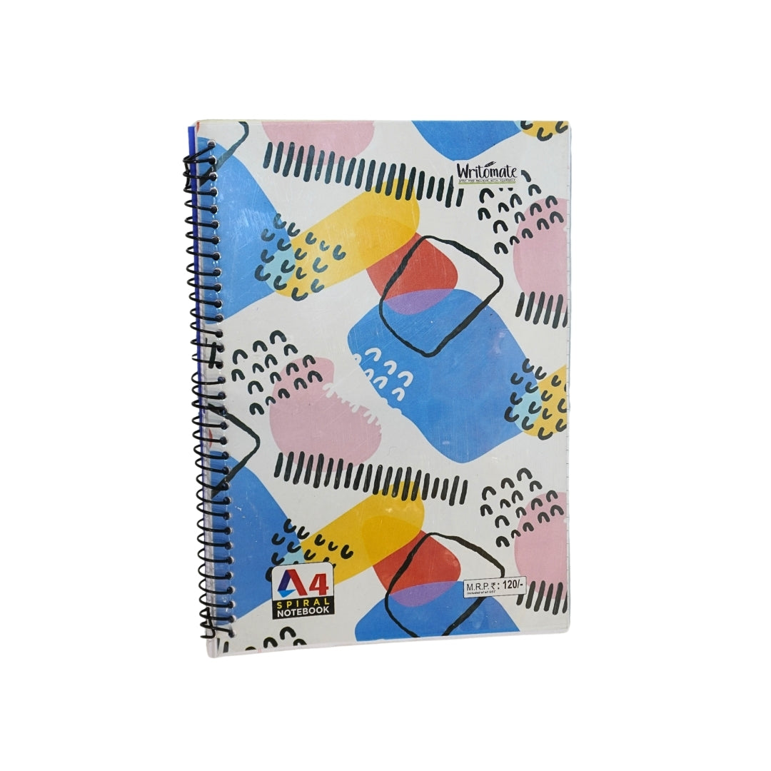 DailyNeedDeals | A4 Spiral Notebook - Modern Abstract Art Cover | Scribble Design