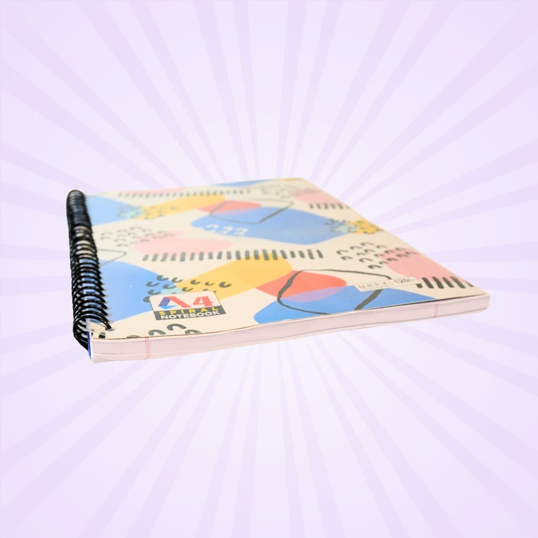 DailyNeedDeals | A4 Spiral Notebook - Modern Abstract Art Cover | Scribble Design