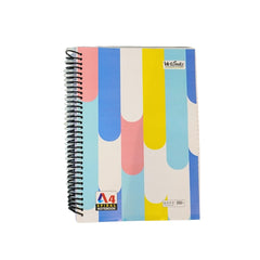 DailyNeedDeals | A4 Spiral Notebook - Pastel Vertical Geometric Cover | Soft Color Block Design |500Page