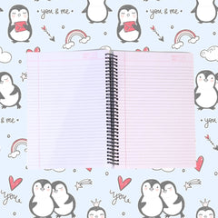 DailyNeedDeals | A4 Spiral Notebook - Pastel Vertical Geometric Cover | Soft Color Block Design |500Page