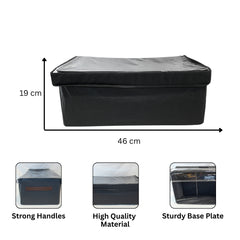 Flat Black Under-Bed Storage Box (46x19cm) | Clear Top Window & Sturdy Base
