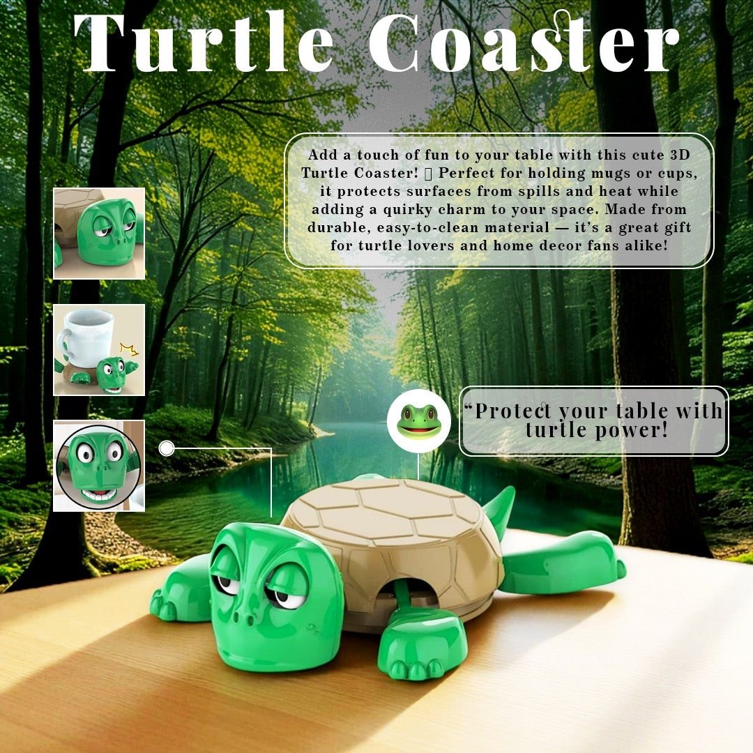 🐢 Adorable 3D Turtle Coaster – Bring Your Table to Life! 🌿