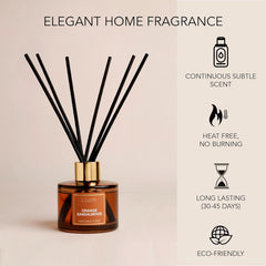 DailyNeedDeals™ Orange Sandalwood Reed Diffuser Set | Premium Room Freshener