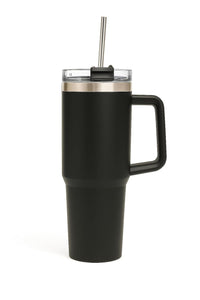 1200ml Stainless Steel Tumbler with Handle & Steel Straw | Double Wall Vacuum Insulated Mug | Spill Proof Lid | Beer & Cold Drink Travel Cup (Multicolor)