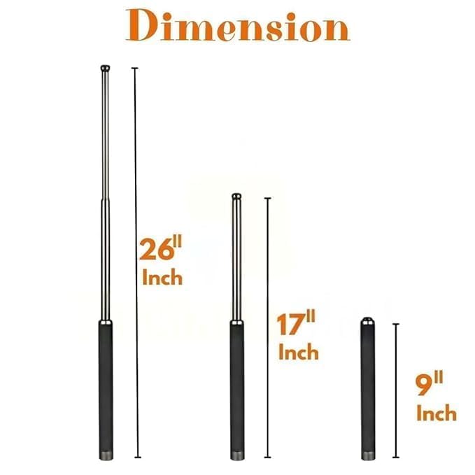stainless steel self defence stick Foldable Pointer Compact magical stick, Extendable Wand with Comfortable Grip & Hiking Stick, Extendable Wand with Non-Slip Grip (Pack of 1)