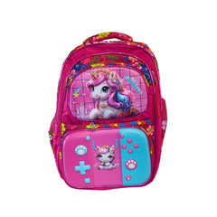 DailyNeedDeals Unicorn Gamer Hardshell Kids Backpack | Durable Pink School Bag with Console Design
