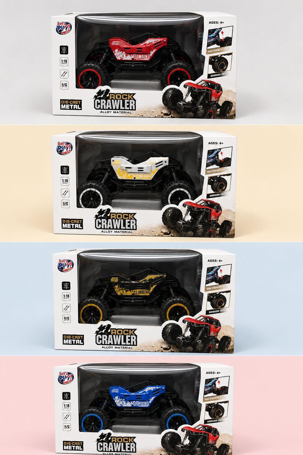 1:18 RC Rock Crawler Off-Road Car – Die-Cast Metal Remote Control Monster Truck Toy for Kids 4+