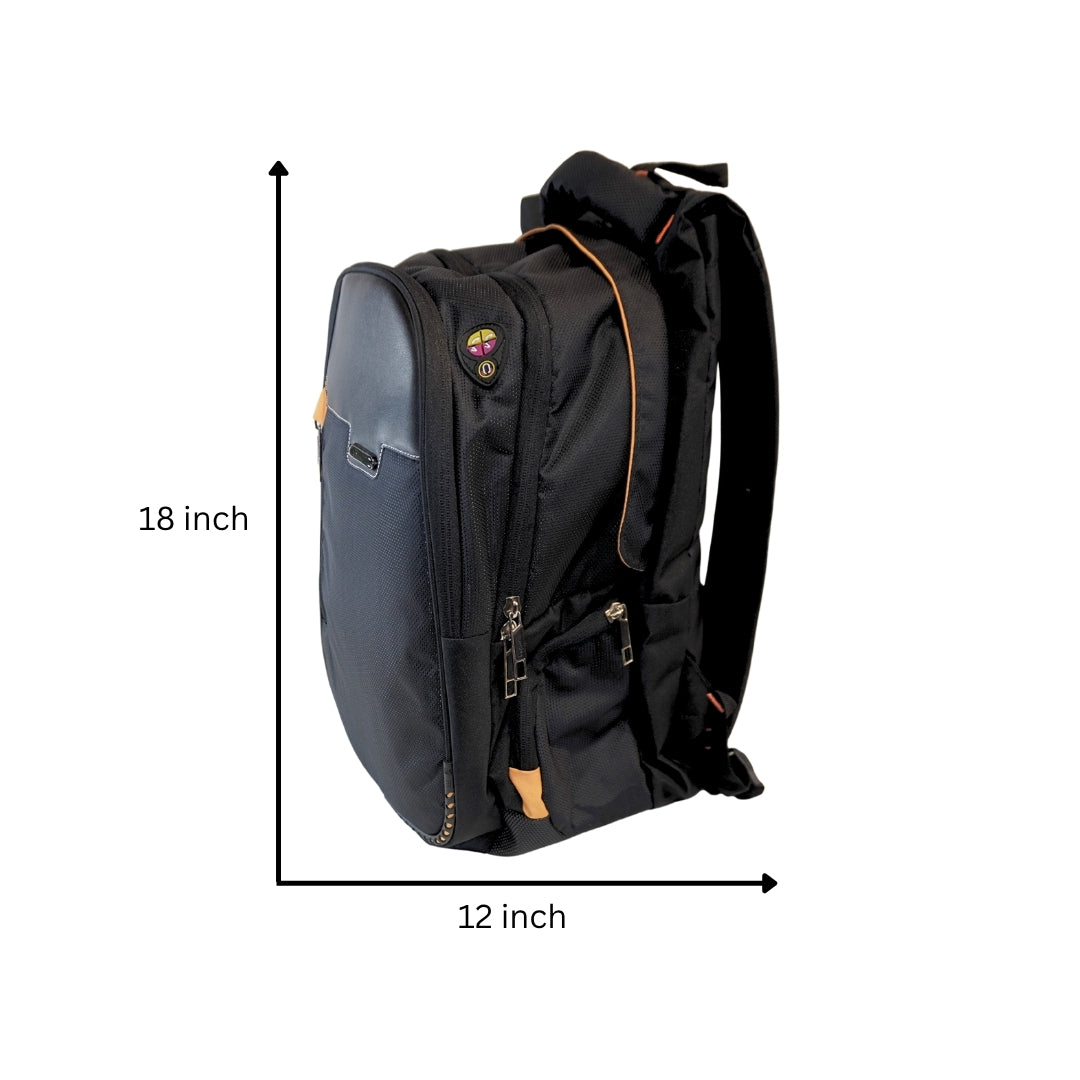 DailyNeedDeals Black Anti-Theft Travel Backpack | Functional Laptop Bag with High Capacity & USB Port