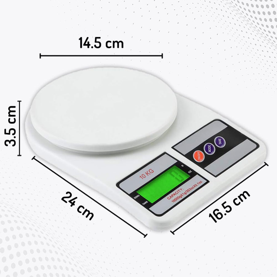10Kg Kitchen Weight Machine 6 Months Manufacturer Warranty, Digital Scale with LCD Display, Scale for Home Baking, Cooking & Balance Diet. Machine with capacity 10Kg, SF400/A121,Color May Vary