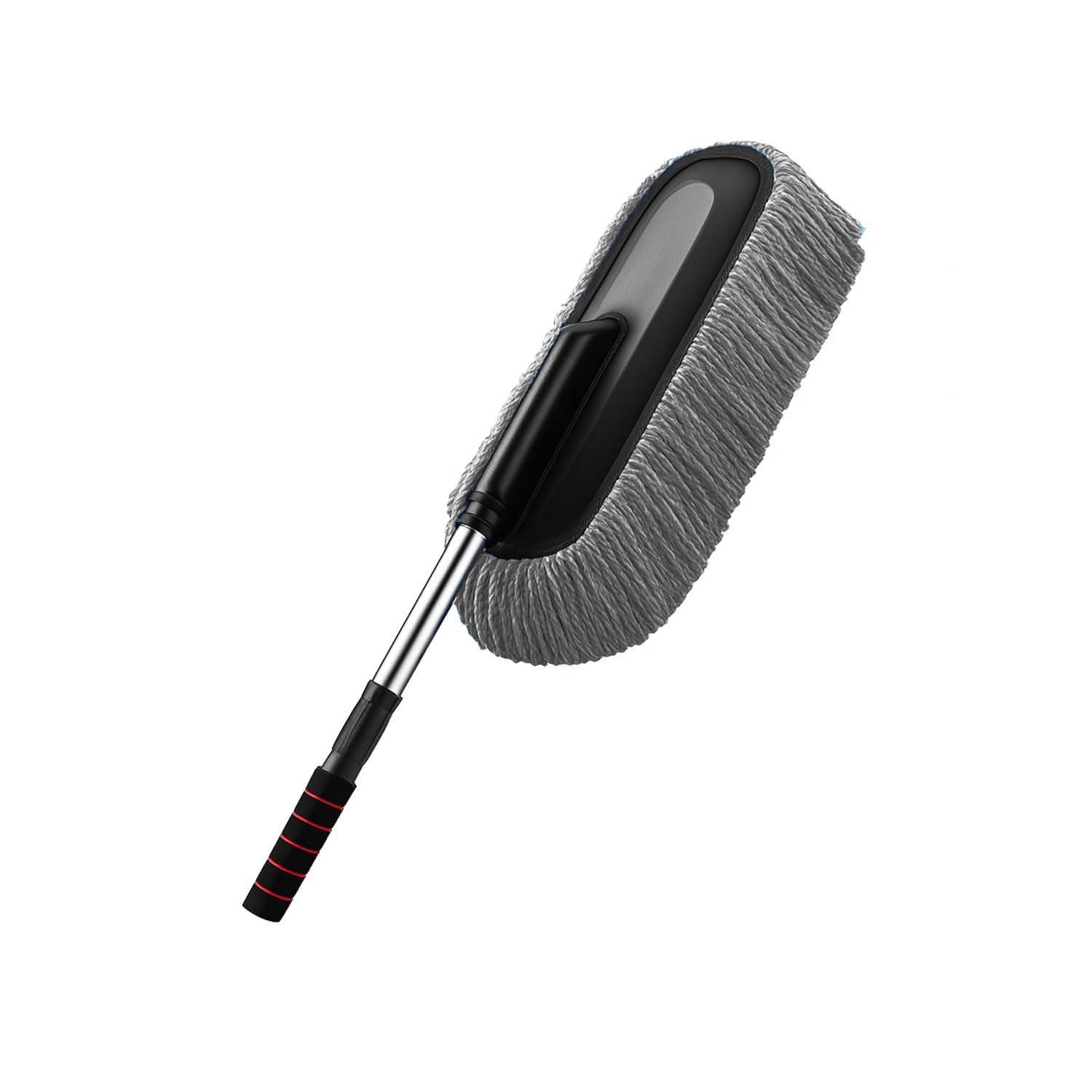 Microfiber Car Duster Brush with Extendable Handle | Dusting Brush for Interior & Exterior | Scratch-Free Cleaning Microfiber Duster for Car & Home Cleaning (Grey)