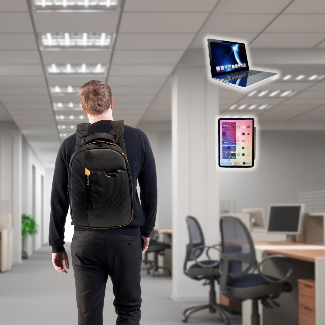 DailyNeedDeals Black Anti-Theft Travel Backpack | Functional Laptop Bag with High Capacity & USB Port