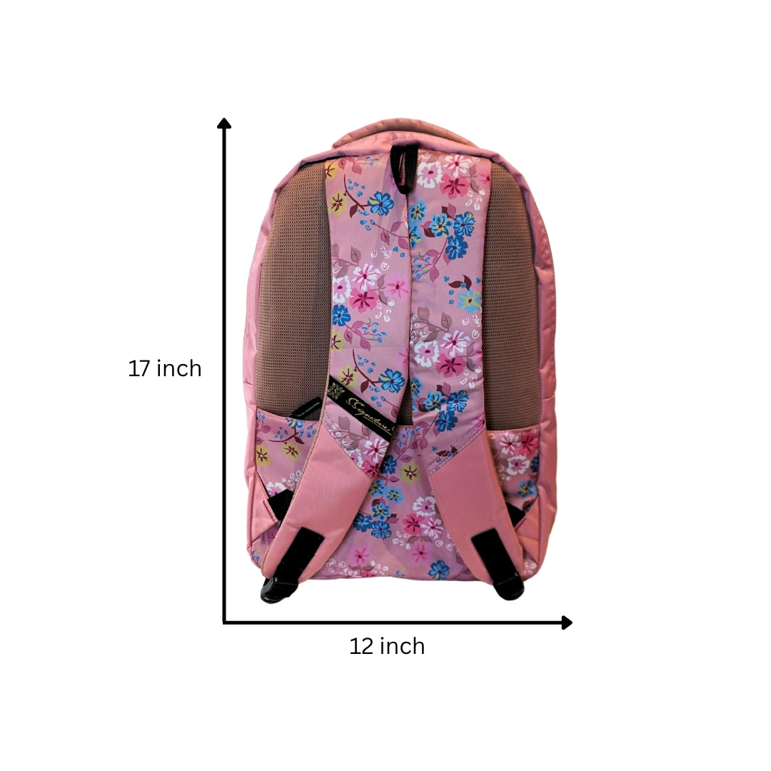 DailyNeedDeals Pink Multi-Color Floral Print School & Travel Backpack | Durable Daypack for Girls