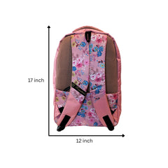 DailyNeedDeals Pink Multi-Color Floral Print School & Travel Backpack | Durable Daypack for Girls