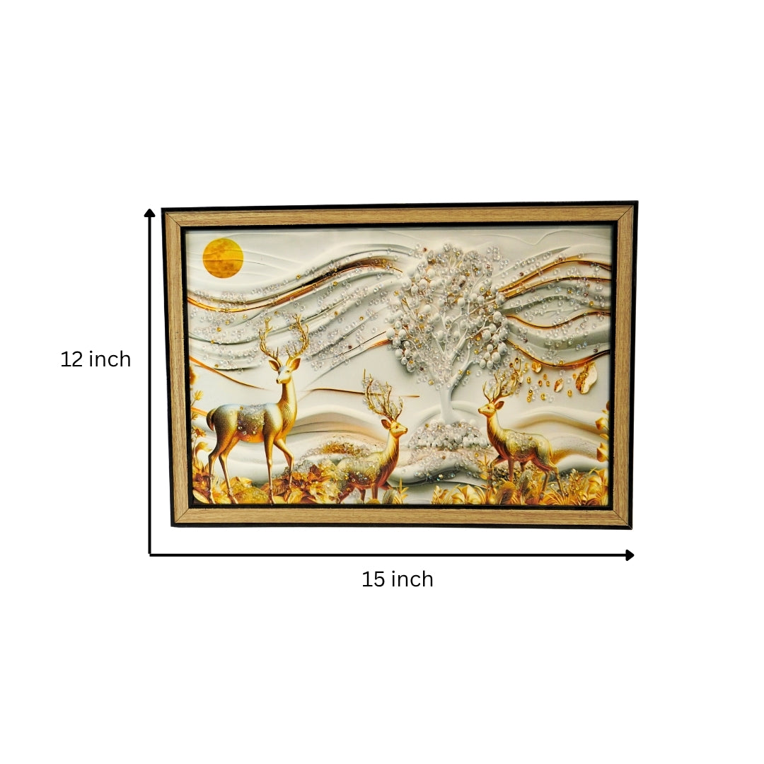 Golden Majesty Deer 3D Wall Art