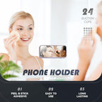 Suction Phone Case, Phone Suction Sticker, Silicone Suction Phone Case for Hands-Free Mobile Accessory Holder Grip, Video Phone Accessory Compatible Mirror, Shower-Black,Grey,Pink,White