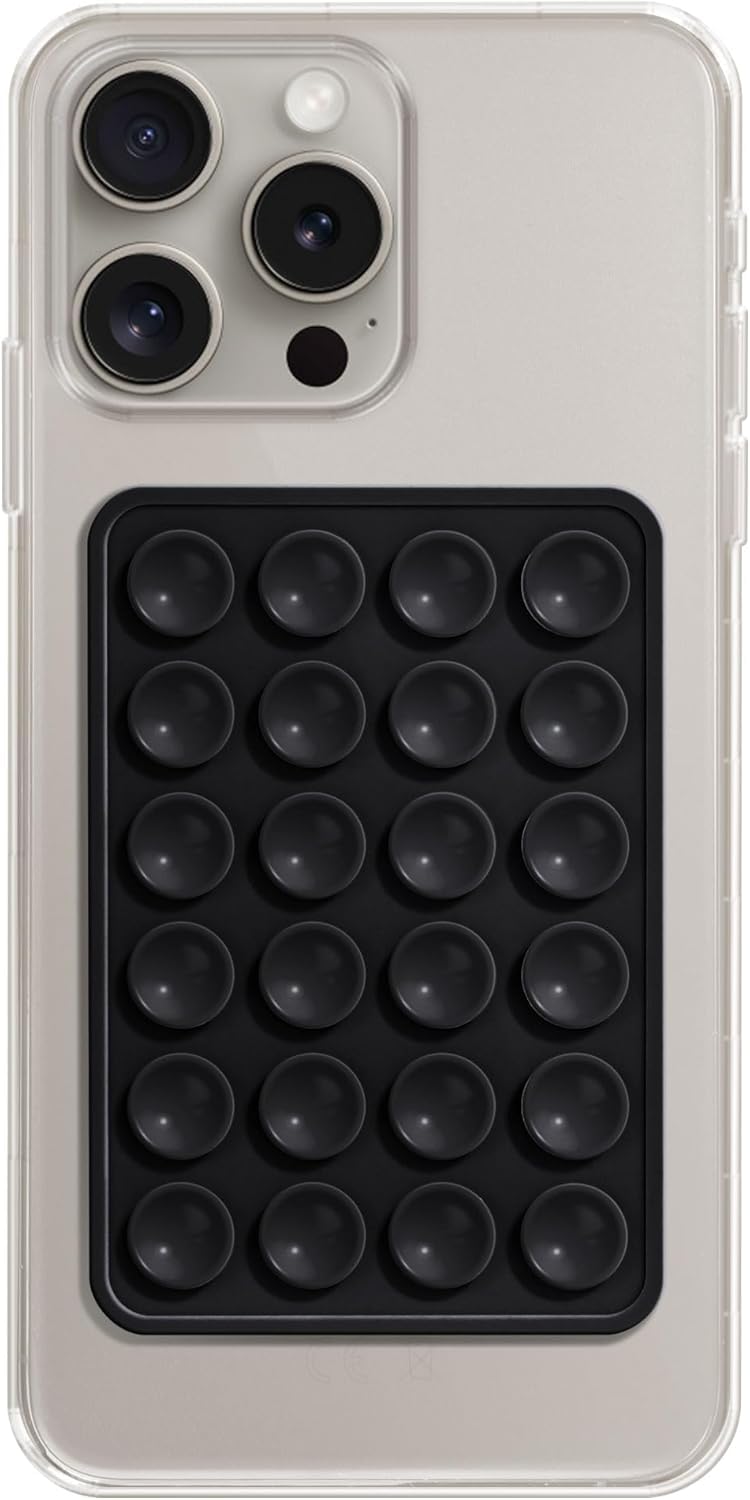 Suction Phone Case, Phone Suction Sticker, Silicone Suction Phone Case for Hands-Free Mobile Accessory Holder Grip, Video Phone Accessory Compatible Mirror, Shower-Black,Grey,Pink,White