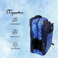 DailyNeedDeals Navy Blue Hydrangea Floral Backpack | Durable School & Casual Daypack for Students