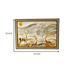 Golden Majesty Deer 3D Wall Art