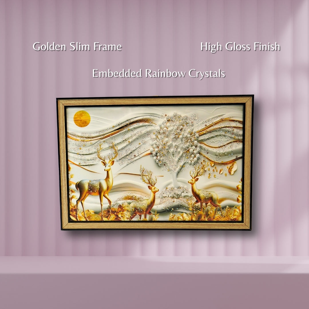 Golden Majesty Deer 3D Wall Art