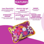 Hot Water Bag Heating Bag Gel hot Water Bag hot bags for pain relief hot water bags electric hot pack heat pad electric for pain relief electric heating pad for back pain Men & Women with Charging Cord (Multicolour)