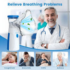 Nebulizer,Portable Mesh Nebulizer Mini Vaporizers Handheld Atomizers for Adults and Children,Ultrasonic Humidifier for Home and Travel Use, Steam Mesh Inhalators (2025 Blue- Self Cleaning upgrade)