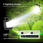 LED Mini Cob Keychain and Magentic Flashlight Portable USB Rechargeable Light 3 Light Modes with Folding Bracket,for Walking Camping?Square?,Black, 1000 Lumen