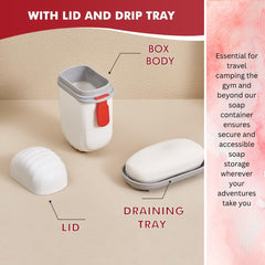 DailyNeedDeals Travel Soap Case with Drainage Tray - Keep Soap Dry