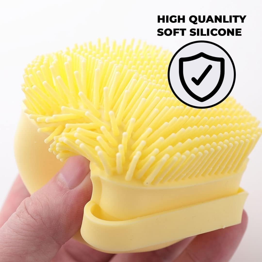 DailyNeedDeals 2-in-1 Pet Shampoo Dispenser & Massaging Bath Brush for Dogs & Cats