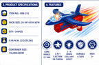 2-in-1 Airplane Launcher Toy for Kids – Flying Aircraft Catapult Toy with Light Effect, 12–16M Range, Ages 3+