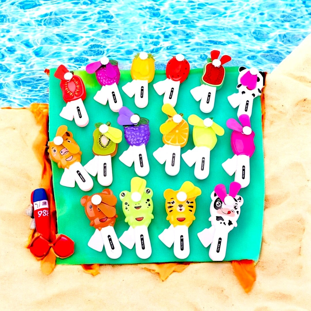 🌈 Cute Character Handheld Fans – Fun, Cool & Collectible! 🐯🍓