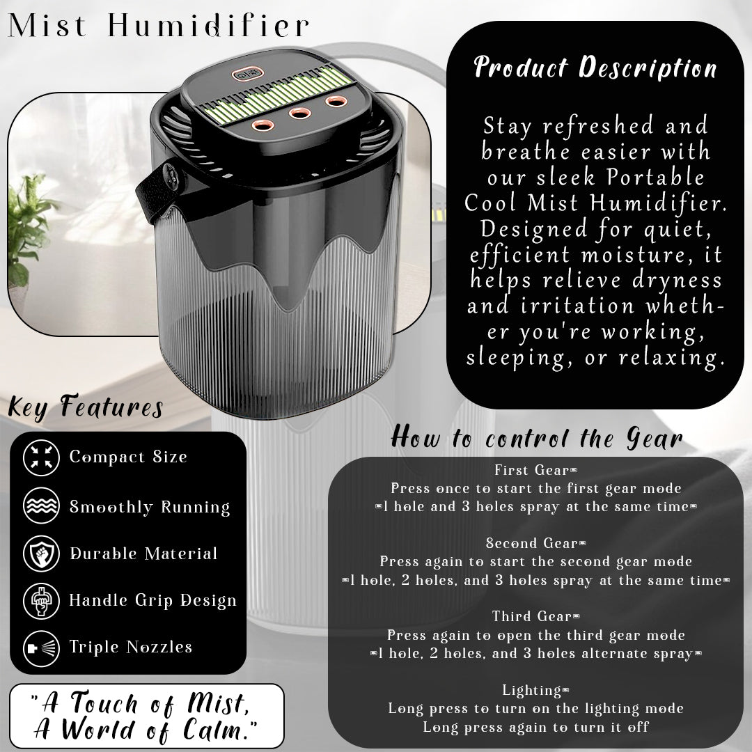 DailyNeedDeals™ 3000ml Bedroom Humidifier USB Height 21cm