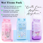 🧼 Gentle Care Wet Tissue Pack – Cute & Kid-Friendly 🐰💜