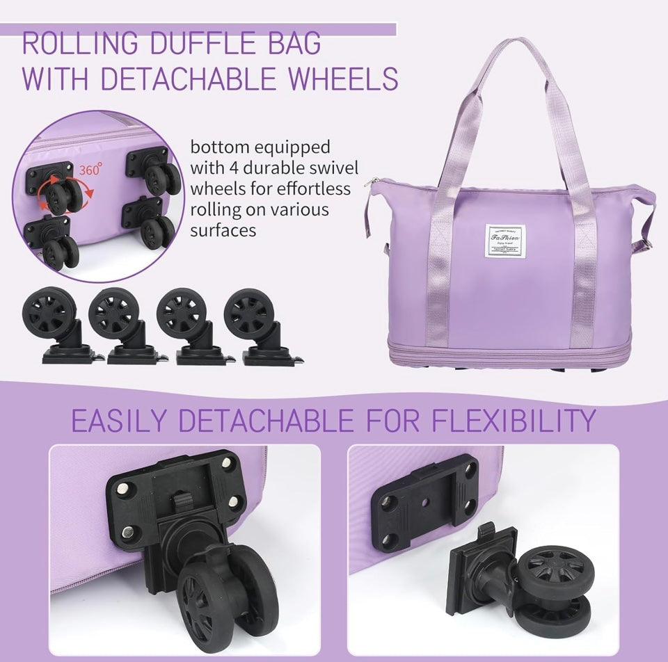ROLLING DUFFLE BAG WITH WHEELS (EXPANDABLE)