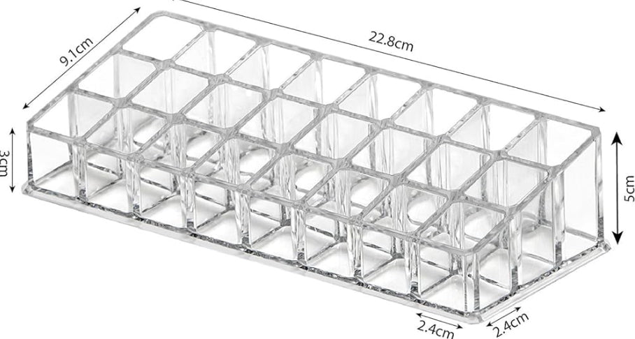 24 Compartment Acrylic Lipstick Stand/Organiser