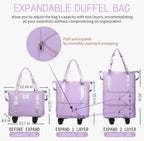 ROLLING DUFFLE BAG WITH WHEELS (EXPANDABLE)