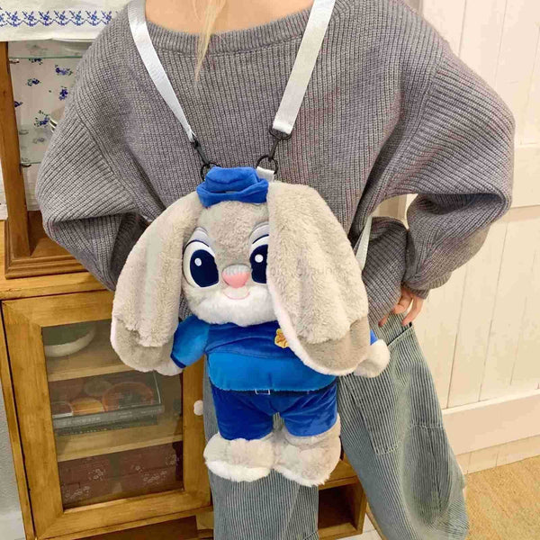 Disney Cartoon Zootopia Judy Hopps Nick Wide Kawaii Doll Backpack🎒
