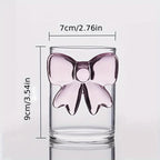 💖 Pink Bow Glass Cup – Aesthetic Designer Glass for Home & Gifting