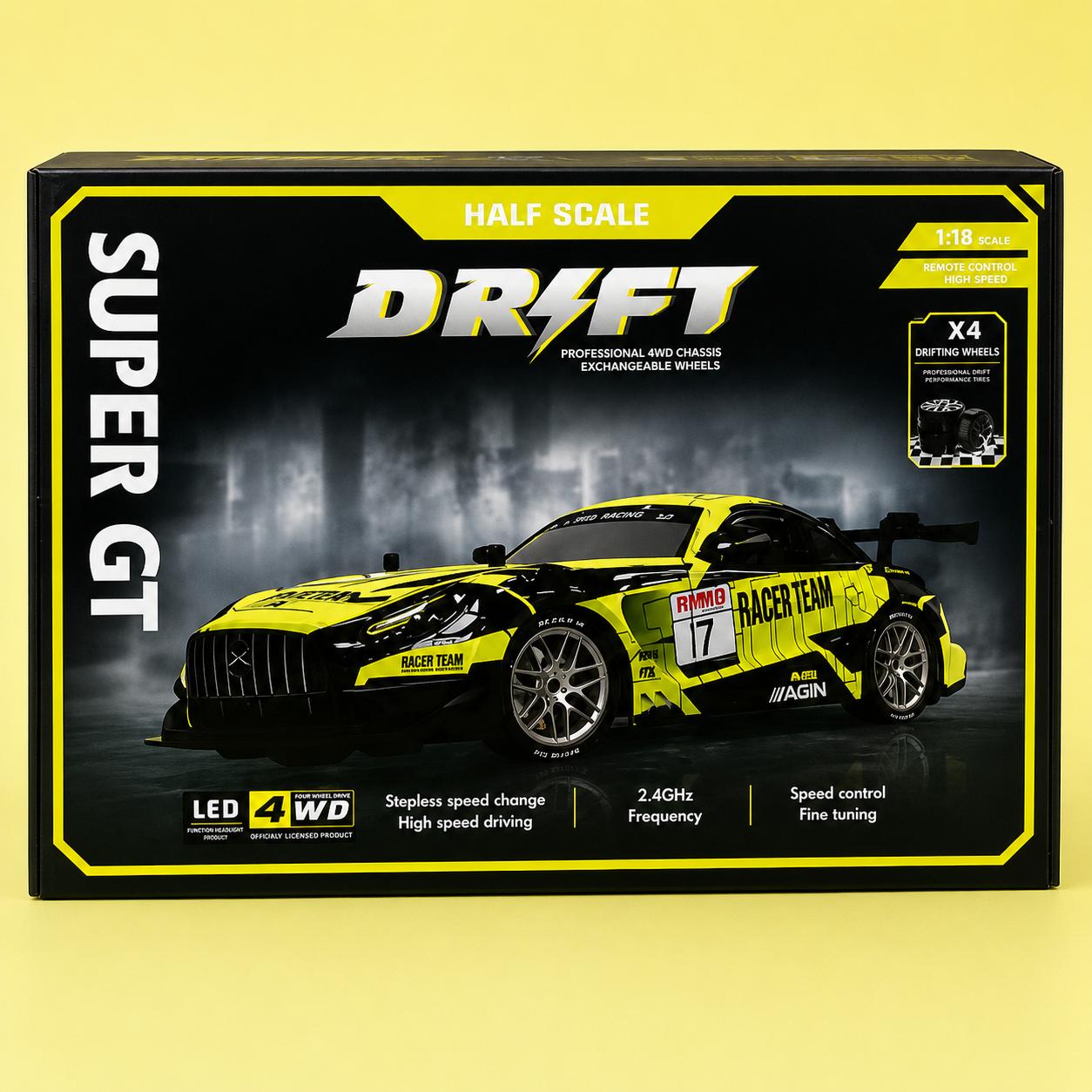 Mercedes-AMG GT Style Super GT Drift RC Car – 1:18 Scale 4WD Racing Model
