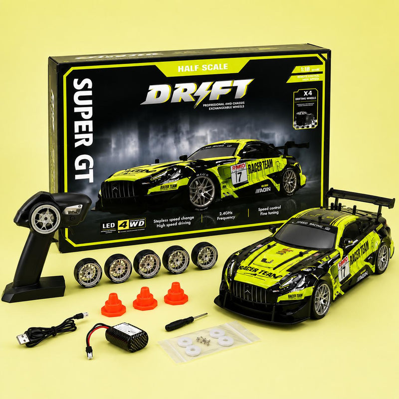 Mercedes-AMG GT Style Super GT Drift RC Car – 1:18 Scale 4WD Racing Model