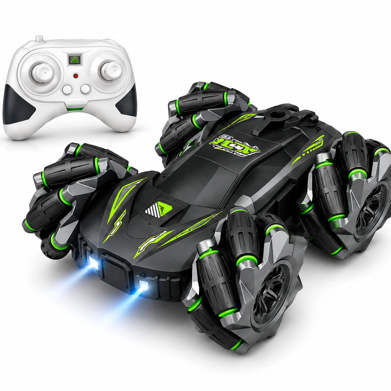 4WD Remote Control Stunt Car with 360° Rotation, Spray Mist & LED Lights, Double-Sided RC Drift Car Toy