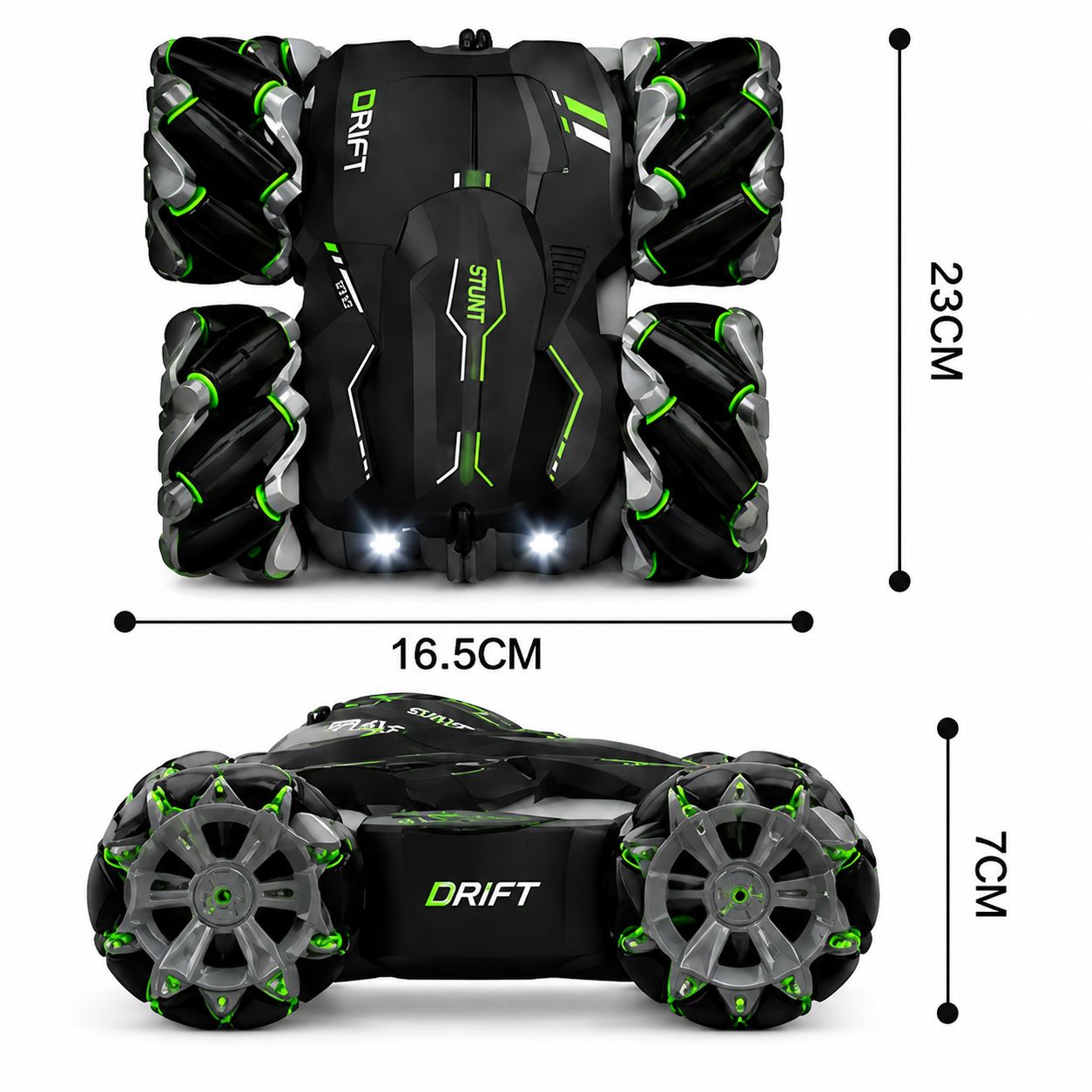4WD Remote Control Stunt Car with 360° Rotation, Spray Mist & LED Lights, Double-Sided RC Drift Car Toy