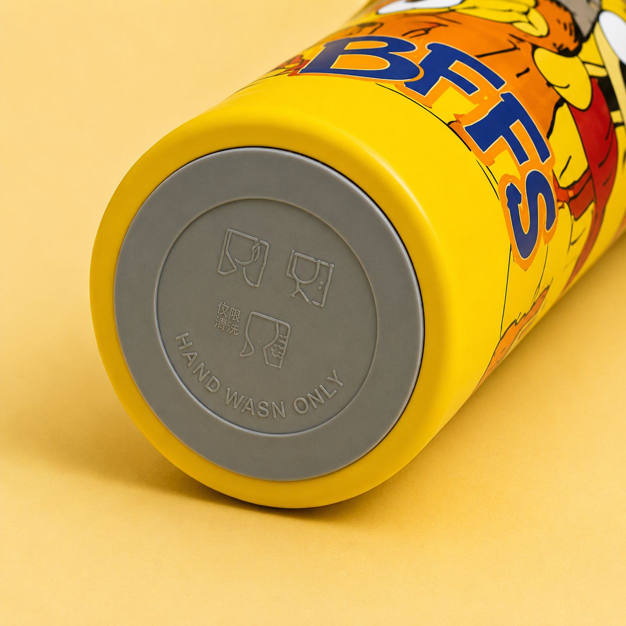 Garfield Yellow Stainless Steel Tumbler with Handle & Straw Lid