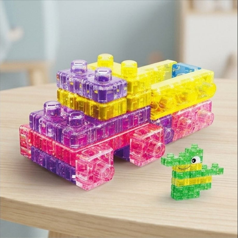 Jelly Building Blocks 40 Pcs Soft Transparent Blocks for Kids