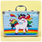Kids Unicorn Printed Metal Storage Briefcase with Lock