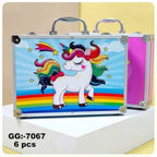 Kids Unicorn Printed Metal Storage Briefcase with Lock