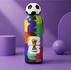 Football Theme Kids Water Bottle with 3D Soccer Ball Cap