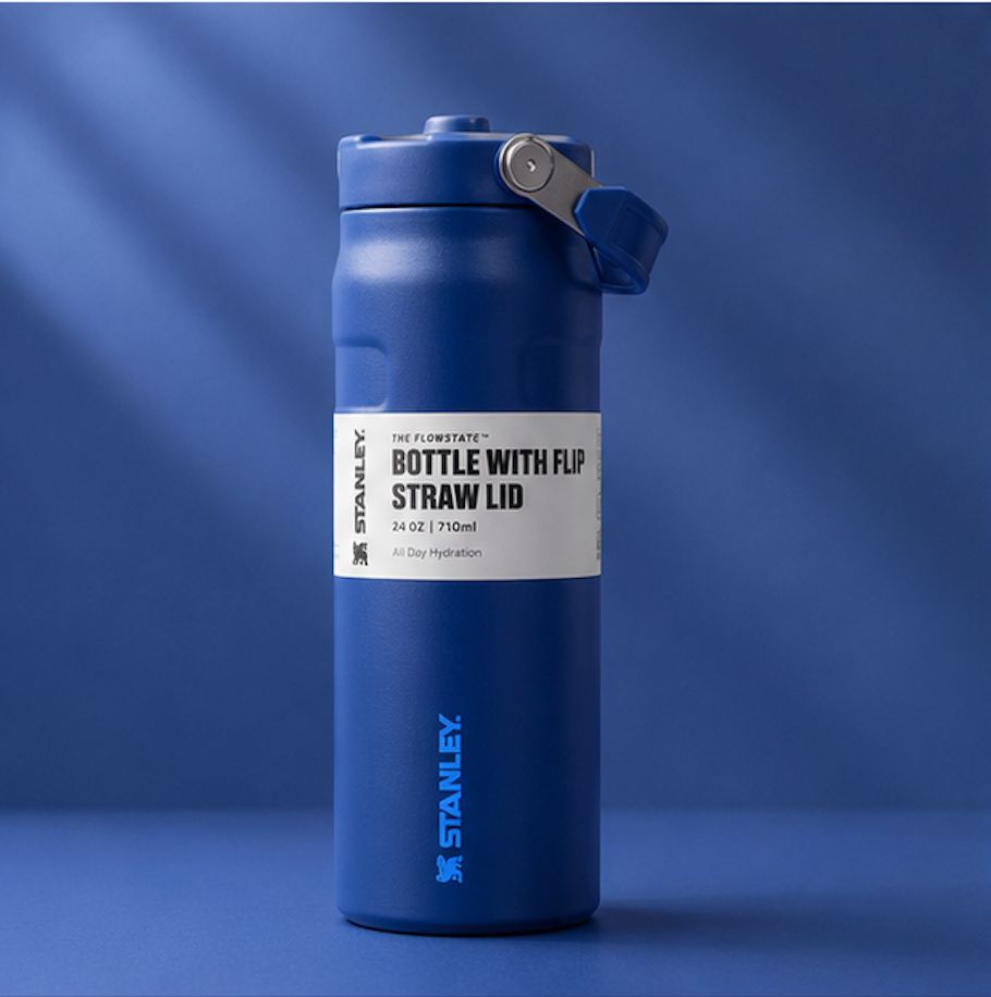Stanley Style Bottle with Flip Straw Lid
