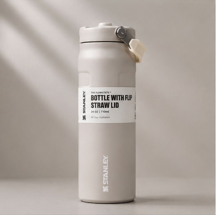Stanley Style Bottle with Flip Straw Lid