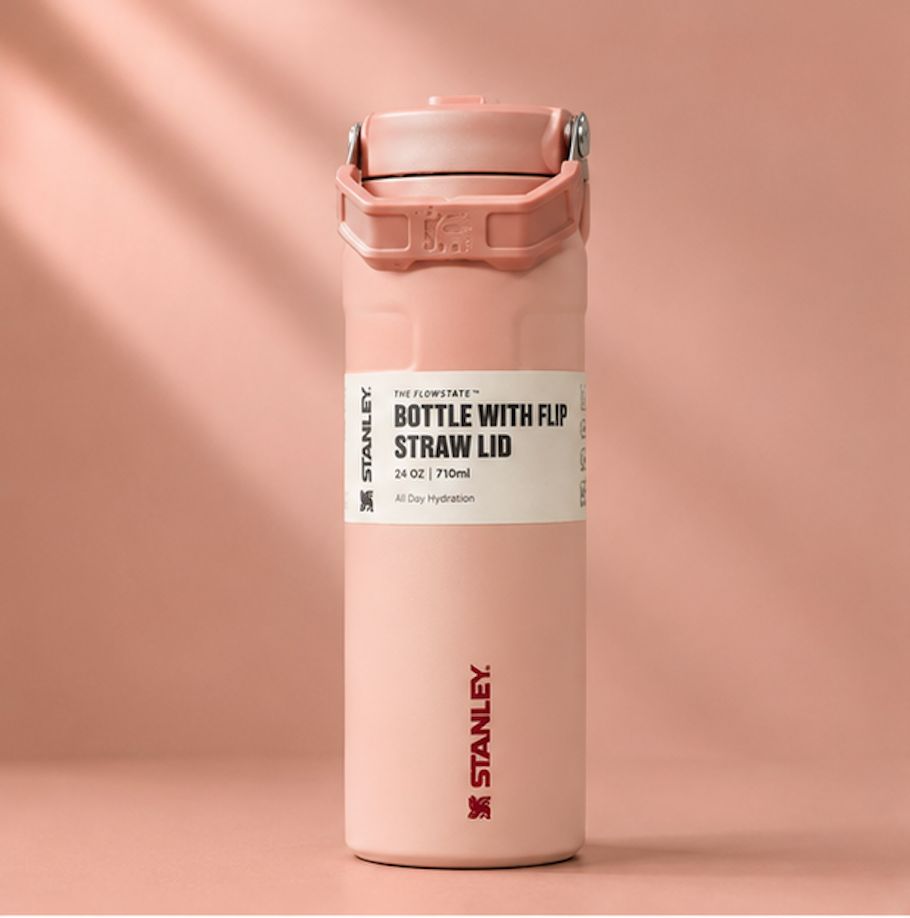 Stanley Style Bottle with Flip Straw Lid