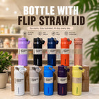 Stanley Style Bottle with Flip Straw Lid